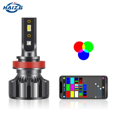 Haizg 新しいスタイルの高ルーメン RGB 車 LED ヘッドライト APP 制御自動照明システム